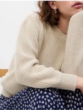 NWT GAP 100% Cotton Shaker-Stitch Crewneck Sweater